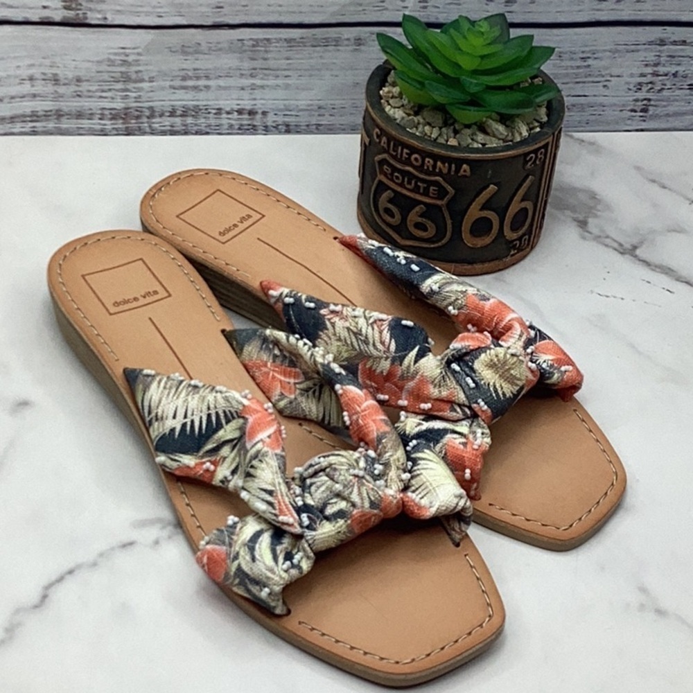 DOLCE VITA HAVIVA‎ SIZE 10 SANDALS MULTI KNOTTED SLIDE SHOES SUMMER VACATION